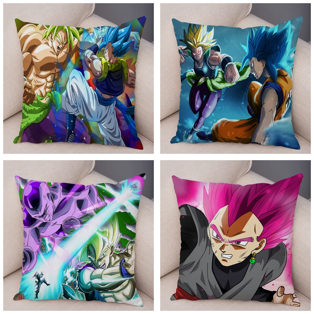 Мультфильм Супер Saiyan Dragon Ball Z наволочка для дивана Наволочка на подушку супер мягкий короткий плюшевый Декор Япония наволочка с аниме