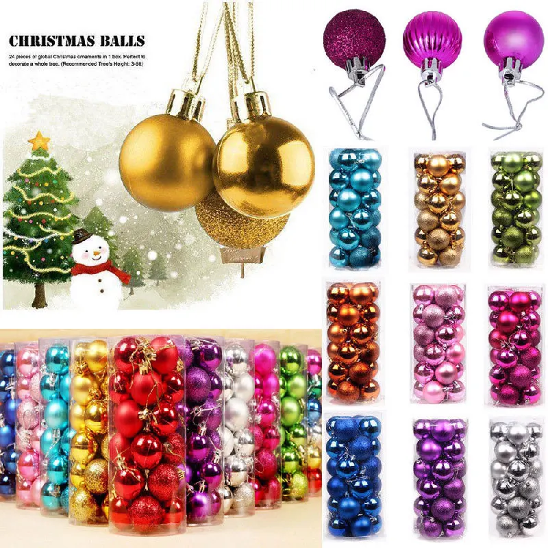 Glitter Christmas Baubles Xmas Tree Ornament Ball Christmas Decor 30/40/60 New 