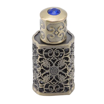 

3ml Retro Metal Perfume Bottle Arabian Style Essential Oil Bottle Container Royal Glass Bottle Wedding Party Decoration Gift