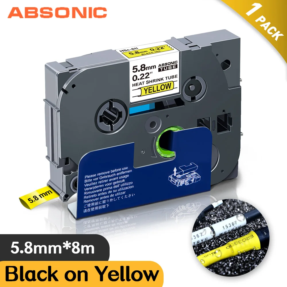 Absonic 5 8 мм Hse 611 для Brother Hse611 терм усадочная трубка запечатанных лент черный на