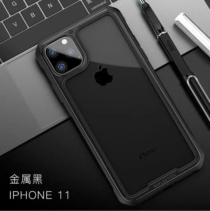 ZUCZUG противоударный чехол для iphone 11 pro max TPU+ PC Прозрачный чехол роскошный силиконовый чехол для Apple iphone 11 pro - Цвет: Черный