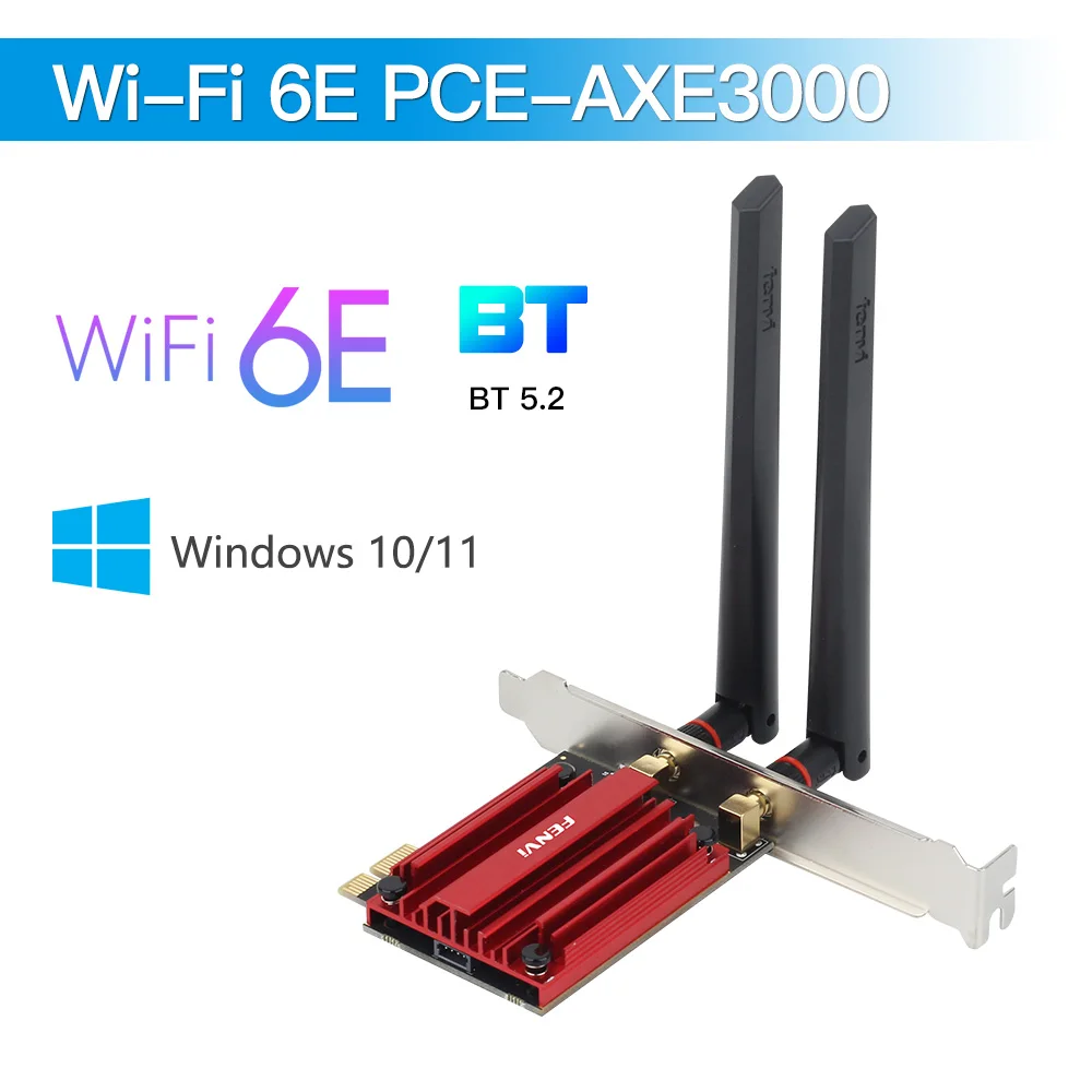 usb wireless adapter fenvi Wifi 6e Intel AX210 PCIe Wireless Adapter Bluetooth 5.2 AX210NGW Wi-Fi Network Card 2.4G/5G/6GHz RGB 802.11ax Windows 10 usb wifi adapter Network Cards