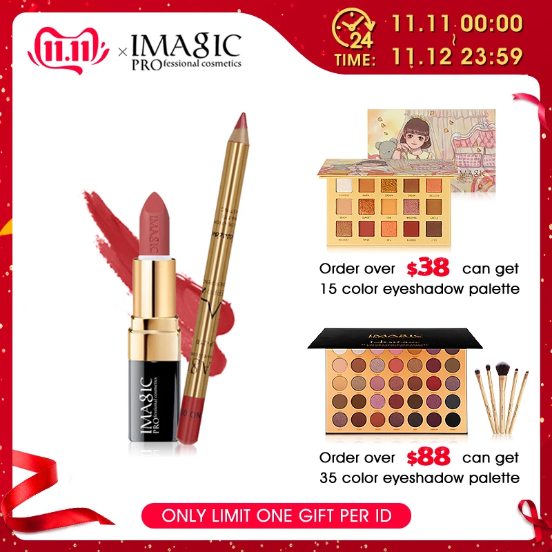 

IMAGIC New 2Pcs Easy Waterproof Makeup Lipliner Pencil Matte Lipstick Makeup Set
