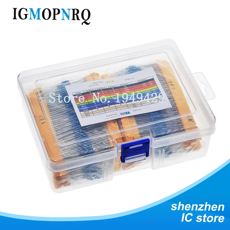 2600pcs 130 Values 1/4W 0.25W 1% Metal Film Resistors Assorted Pack Kit box Set Lot Assortment Kits resistor |