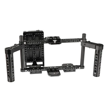 

Universal Camera Monitor Cage Rig Kit with V LoCk Battery Mount Plate and Dual Cheese Handles Grip Aluminum