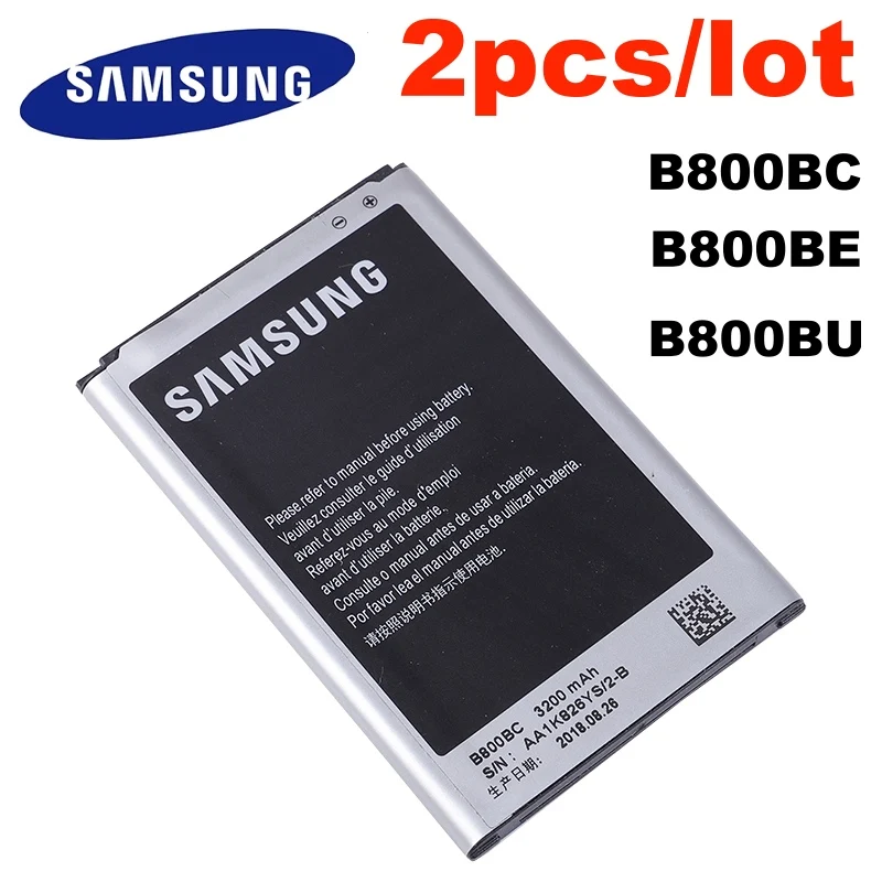 Оригинальный аккумулятор Samsung 2 шт./лот для Galaxy Note 3 N900 N9002 N9005 N9006 N9008 B800BE B800BC B800BU с NFC 3200 мАч|Аккумуляторы