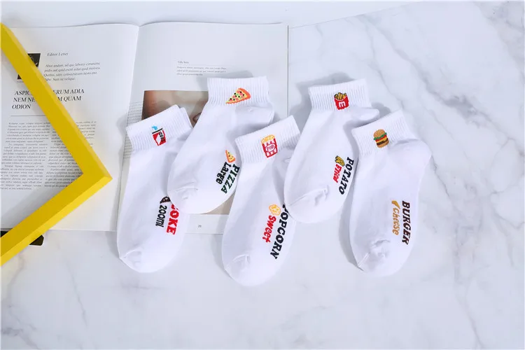 Spring And Summer New Products Students Hamburg French Fries College Style Girl'S No-show Socks Pure Cotton Low-Cut Sweat Absorb