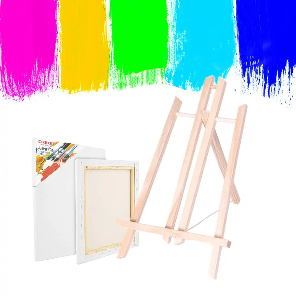 Wooden Easel 2pcs Cotton Canvas Painting Frame 40 20cm Advertisement Exhibition Display Shelf Holder Studio Painting Stand Easels Aliexpress