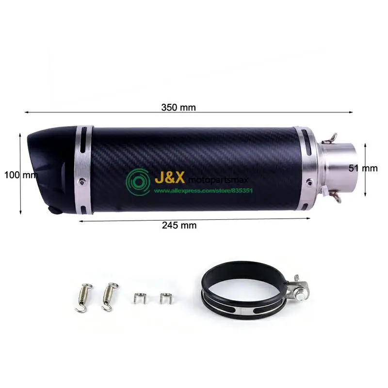 36~51mm E-mark Universal Motorcycle Slip on Exhaust Muffler for 150cc ~ 350cc All Motorbike Dirt Bike Muffler Db Killer - Image 6