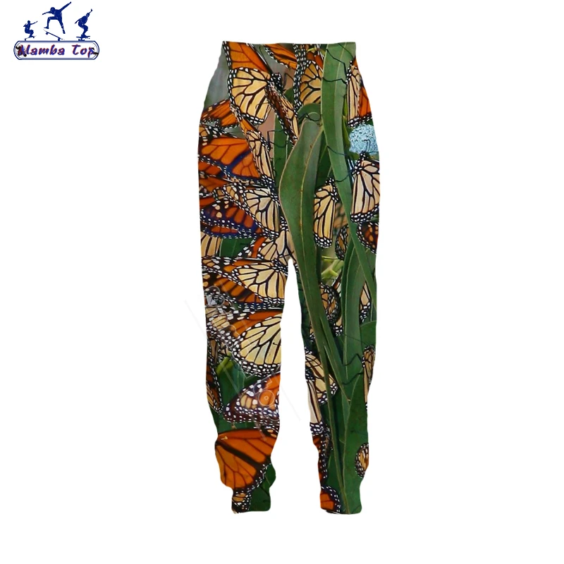 Mamba Top Men Pants Harajuku 3D Print Insect Moth Cute Elves Colorful Butterfly Plant Flower Fitness Camping Home Women Trousers wrangler cargo pants Cargo Pants