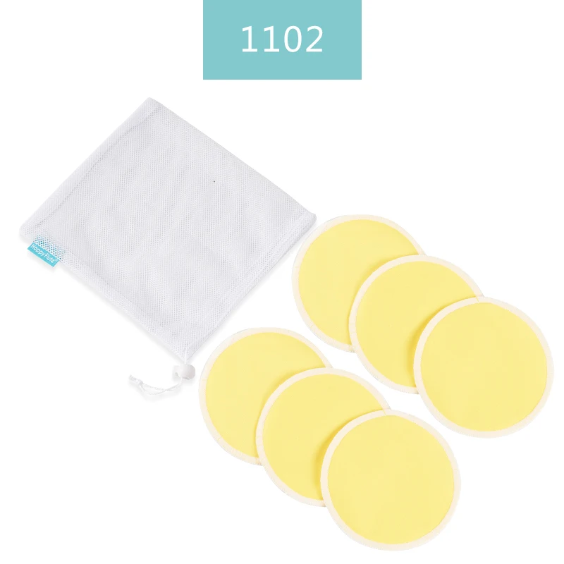 HappyFlute New Comming Super Absorbency Bamboo Nursing Pads Mum Use with Laundry Bag Waterproof Washable Feeding Pad 3