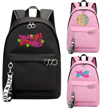 

Harry Styles Bag Mochila Treat People with Kindness Backpack Pink Bag Laptop School Bags for Teenage Girls Fine Line Bookbag Hot
