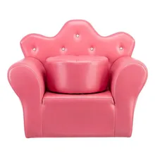 Children's cute Kid's Sofa PVC Princess Mini Sofa Bright Rose Red with Ottoman children's room reading area baby seat