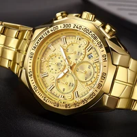 WWOOR Sports Military Watches uomo Top Brand lusso oro pieno acciaio impermeabile analogico 24 ore orologio da polso al quarzo Relogio Masculino