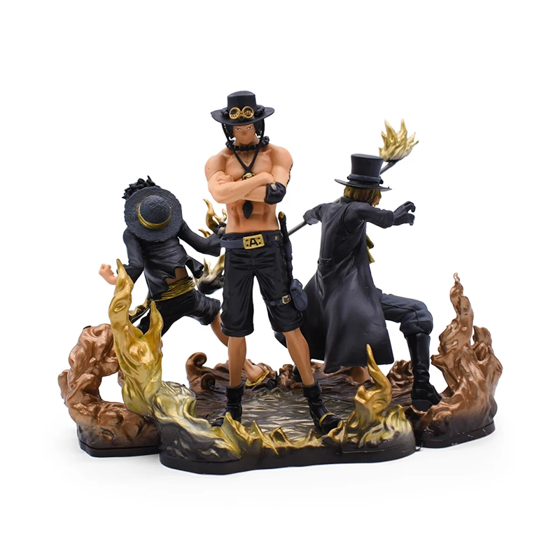 

15-18CM 3 PCS/Set Anime One Piece ZERO Monkey D. Luff Sabo Ace PVC Action Figure Collectible Model Christmas Gift Toy For Kid