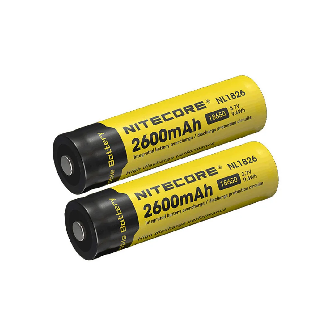 2 шт. NITECORE 18650 2600 мАч NL1826 высокопроизводительная литий-ионная аккумуляторная