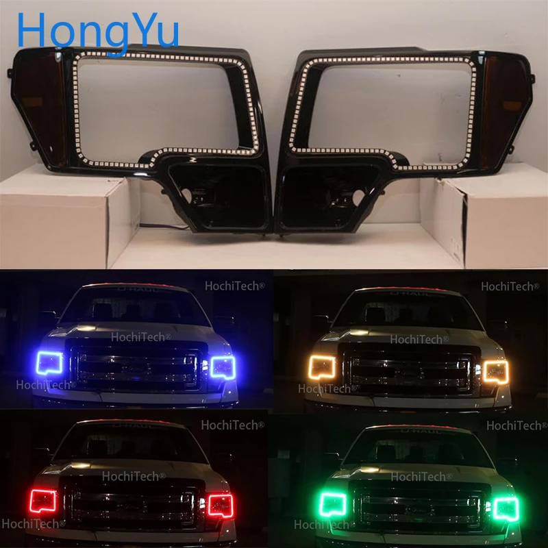 Для Ford F-150 F150 2009 2010 2011 2012 2013 с несколькими цветами RGB Цвет светодиодный Ангельские глазки набор ортопедических колец