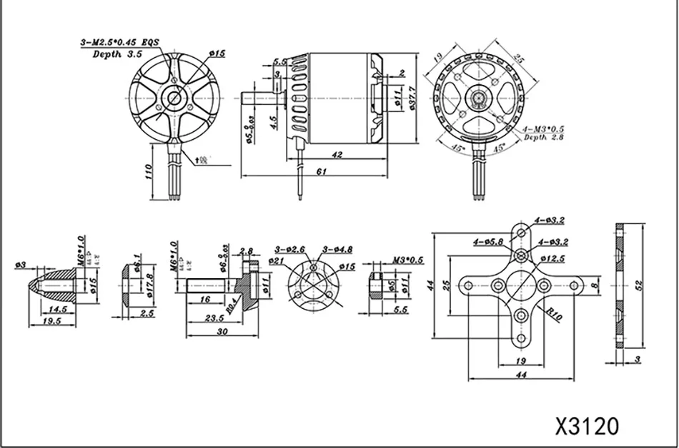 SUNNYSKY X3120-III 585KV 760KV 880KV 1025KV бесщеточный мотор для RC квадрокоптера самолетов с фиксированным крылом самолета