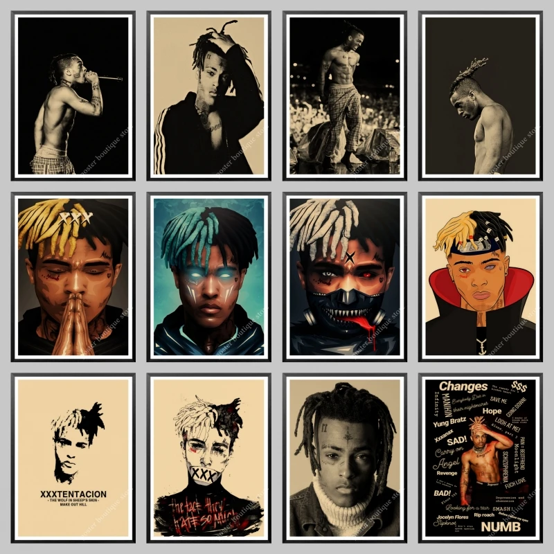 Классический американский рэпер Xxxtentacion Ретро плакат принты высокое качество