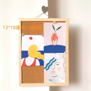 

3PC Abstract Art Illustration Decoration Card Geometric Color Postcard Poster DIY Room Wall Sticker Photo Props Stationery Gift