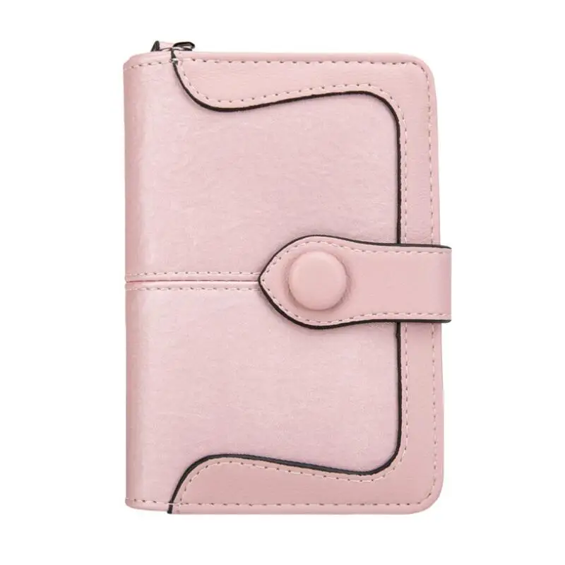

Fashion 2020 Small Wallets For Women Short Bifold Zipper Ladies Coin Purse Student Leather Clutch Simple Buckle Wallet