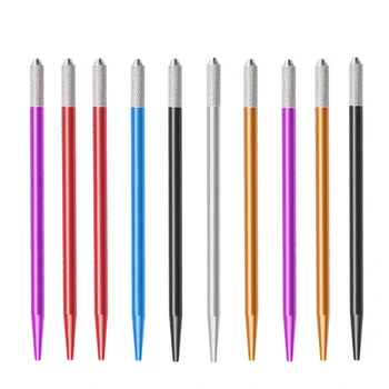 

10PCS Microblading Tattoo Machine Tools Tattoo Permanent Eyebrow Makeup Manual Pen Manual Tools, Ran Color