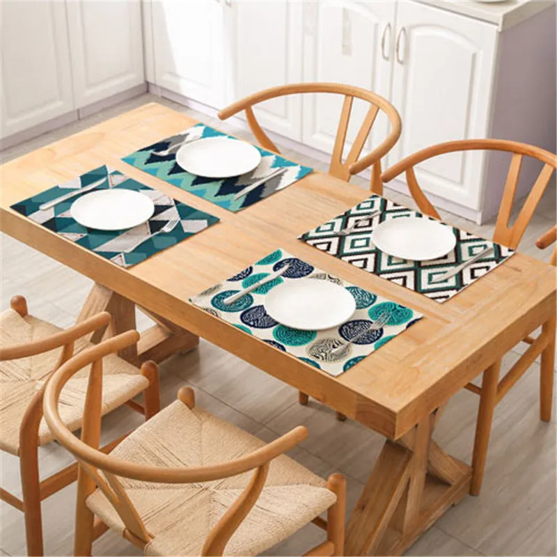 

TTLIFE Geometric Patterns Distinctive Placemat Simple Table Napkins Dining Table Mat Bowls Drink Coasters Kitchen Accessories
