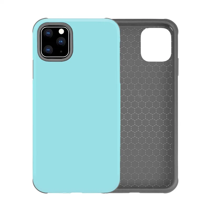 Чехлы для телефонов ярких цветов для iphone 11 Pro Max XR X XS Max 6 6S 7 8 Plus, милый простой однотонный Жесткий ПК+ Мягкий силиконовый чехол - Цвет: Green