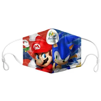 

Women Mask with 7 Filter Life Saver Outdoor Pattern Adults Kids Antivirus Safety Masque Reusable Mario Face Makes