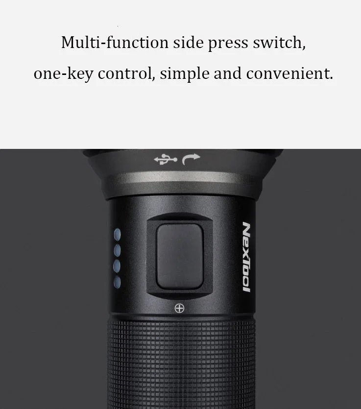 XIAOMI NexTool открытый бликовый фонарик 2000 лм высокая яркость Прямая зарядка 380 м длинный заряд 140 ч Срок службы батареи