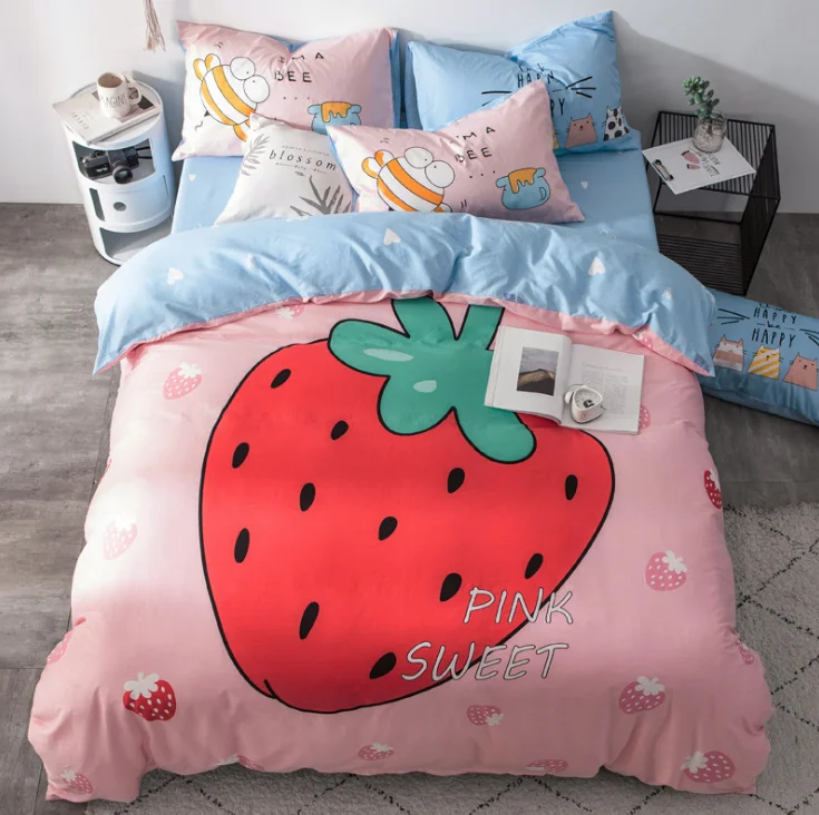 3 3Pcs Cotton Crib Bed Linen Kit Cartoon Baby Princess Bedding Set Includes Pillowcase Bed Sheet Duvet Cover Without Filler - Цвет: 3