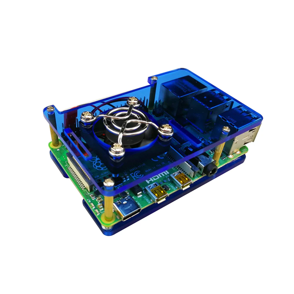 Raspberry Pi 4 чехол Корпус пластиковая крышка с охлаждающим корпус вентилятора корпус многоцветный для Raspberry Pi 4 Модель B
