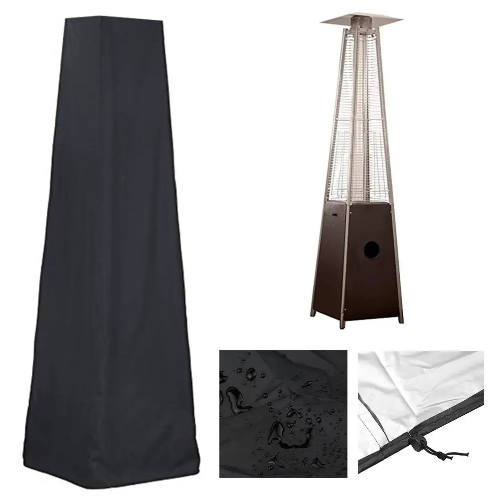 Patio Heater Cover Waterproof Durable Pyramid Flame Patio Gas Heater Canopy Dust Cover UV Protector Polyester