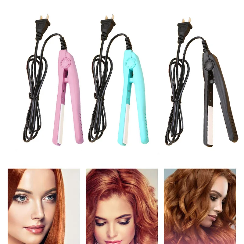 

2in1 Mini Hair Straightener Hair Curler Straightening Comb Electric Curling Flat Iron 3 Colors Salon Beauty Hair Styling Tools