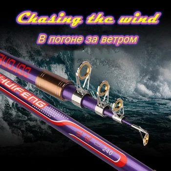 

Full carbon fiber Telescopic Fishing Rods Ultralight Super hard Spinning Pole Sea Rock Tackle Metal reel seat 2.1m 2.4m 3m 3.6m