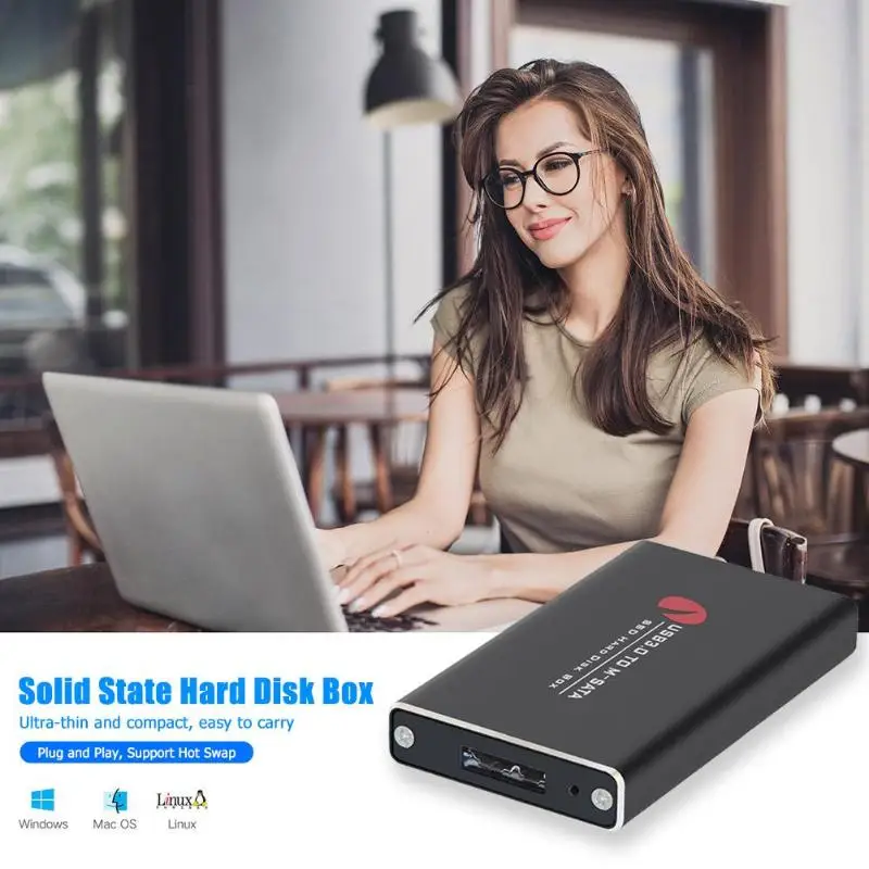 Алюминиевый сплав MSATA SSD мобильный жесткий диск чехол USB 3,0 Портативный высокоскоростной 6 Гбит/с Корпус для внешнего жесткого диска для ПК ноутбука