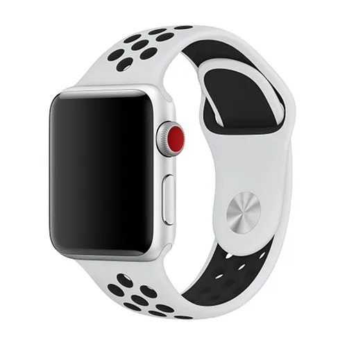 Ремешок для apple watch 42 мм 38 мм силиконовый браслет correa iwatch 5 4 3 2 44 мм 40 мм спортивный браслет pulseira apple watch 4 аксессуары - Цвет ремешка: white black
