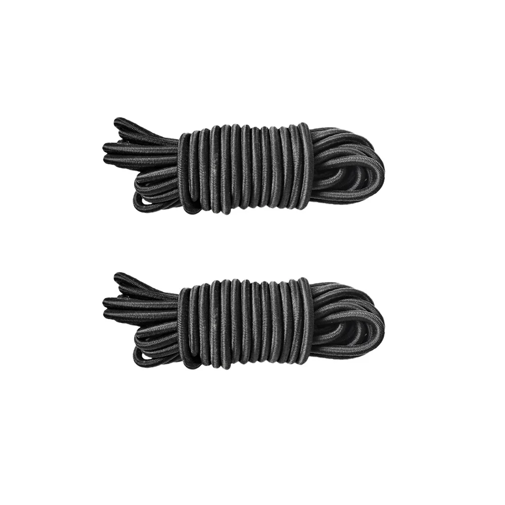 2 Pcs 5m/16.4ft 4mm Elastic Bungee Rope Shock Cord Tie Down for Boat Trailer, Black