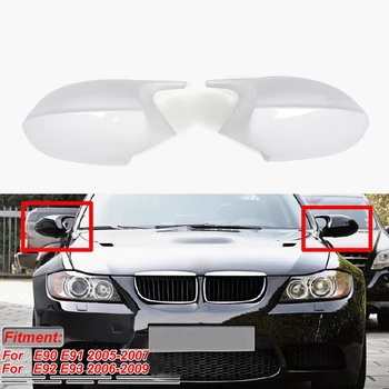 

M3 Style Side Rear View Mirror Cover Replacement White For-BMW 3 Series E90 E91 2005-2007 E92 E93 2006-2009