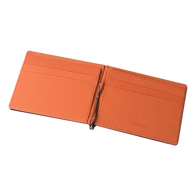 BLEVOLO брендовый мужской кошелек, короткие кожаные кошельки, кошельки из искусственной кожи, зажимы для денег, тонкий кошелек для мужчин, кошельки, 4 вида цветов - Цвет: A Style Orange