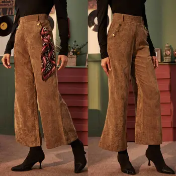 

Made in China Women Wide Leg Elastic High Waist Trousers Ladies Plain Loose Baggy Casual Pants