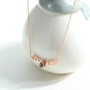 

Necklace for women 20pcs Ladies antlers Pendant necklaces rose gold chains stainless steel jewelry bulk items wholesale necklace