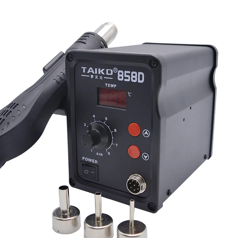 858D Высокое качество 220 В паяльная станция BGA 8586 горячий воздух воздуходувка Тепловая пушка лучше ручной горячий воздушный пистолет 3 шт. сопла
