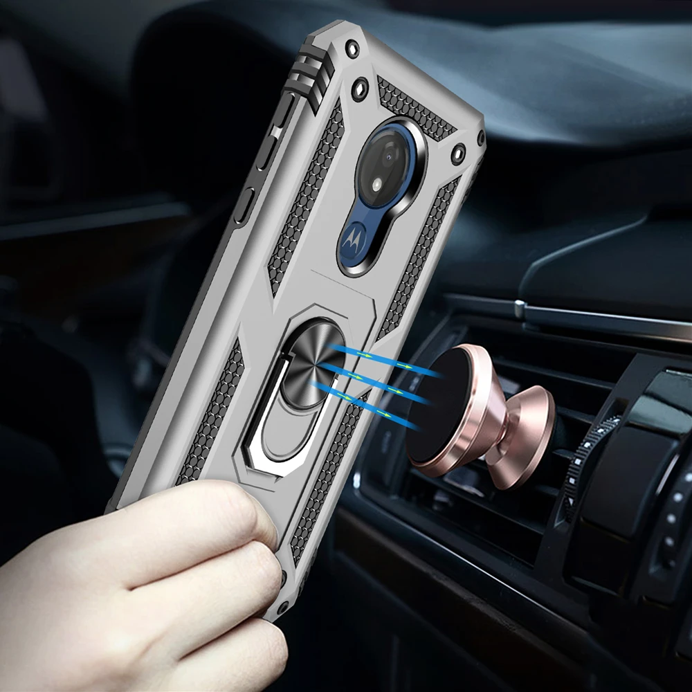 Для Motorola Moto G6 G7 E5 E6 P40 Plus Play power One Zoom Pro Action Z4 военный противоударный чехол из ТПУ ПК с кольцом и магнитной подставкой