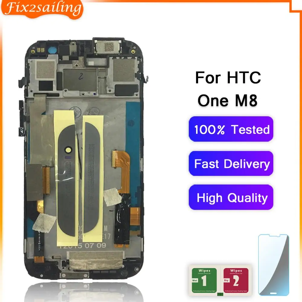 Fix2sailing ЖК-дисплей с рамкой для htc One M8 ЖК-дисплей сенсорный экран дигитайзер Замена для htc M8 831c 5''