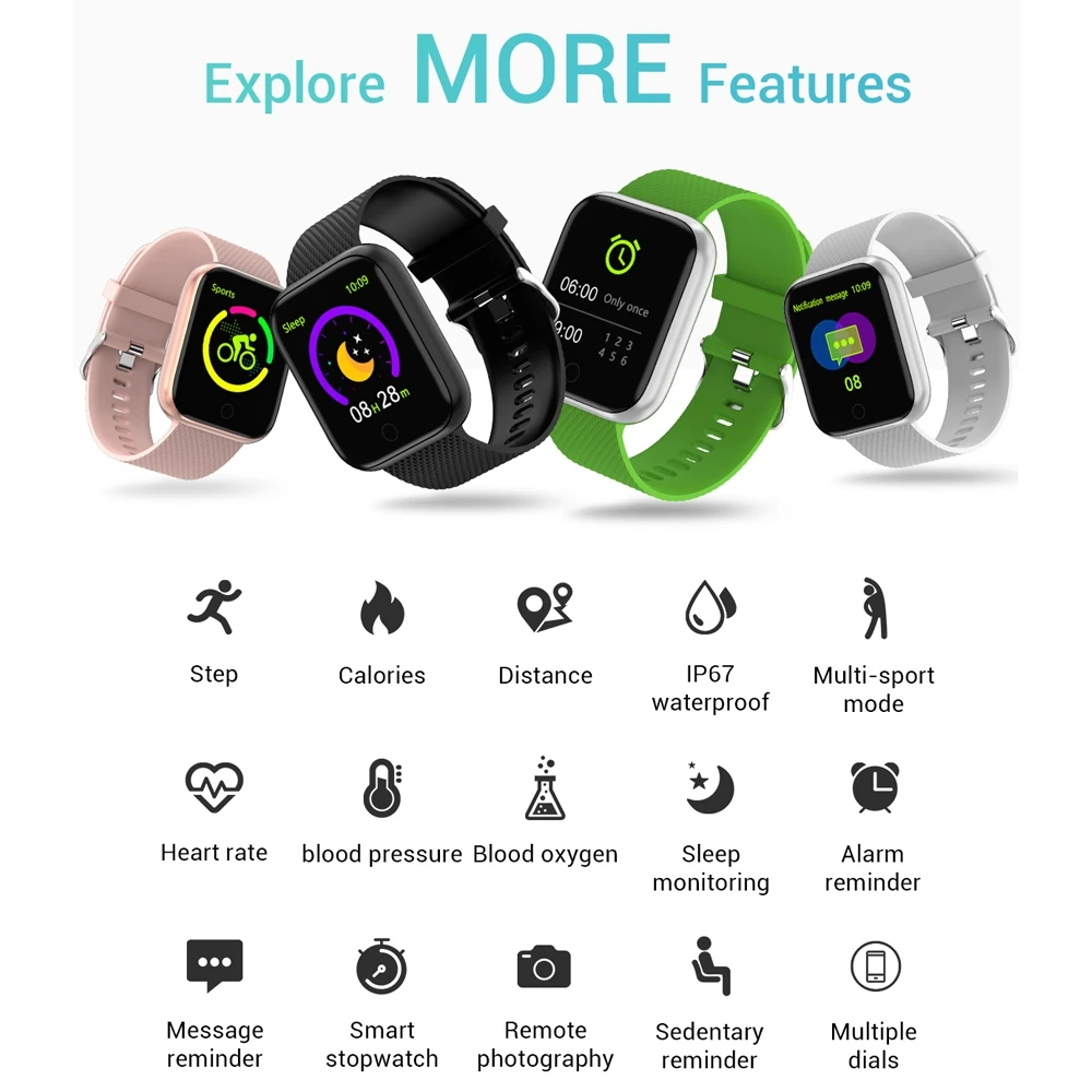 Умные часы OLLIVAN TF8, 1,3 дюймов, водонепроницаемые, для Iphone, Android, умные часы, монитор сердечного ритма, функция сна для мужчин и женщин