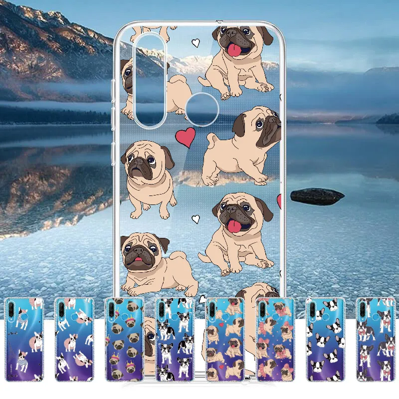 Милый щенок мопса кролик Французский бульдог для Huawei Honor Mate 10 20 Nova P20 P30 P умный