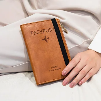 

New Designer Pu Leather Passport Holder Wallet Women And Men Travel Wallet Purse Multifunction Borading Card Holder Coin Purse