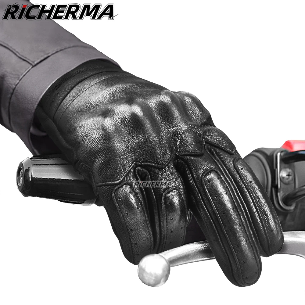 Мотоциклетные Перчатки Richerma Кожаные Защитные тактические перчатки с закрытыми