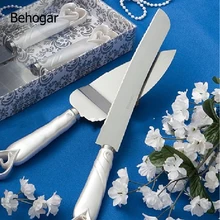 Behogar bolo de casamento faca de bolo de casamento servidor personalizado resina bolo faca & pá conjunto bolo faca para festa de aniversário de casamento(China)